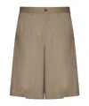 Comme Des Garçons Two-way Wool Cotton Shorts In Brown