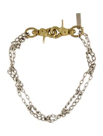 Pre-owned Comme Des Garçons Two-tone Link Chain Necklace, 21.5" In Multicolor