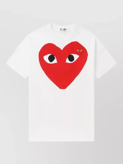 Comme Des Garçons Unisex Crew Neck Logo Graphic T-shirt In White