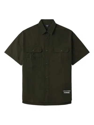 Comme Des Garçons Utility-pocket Short-sleeve Shirt In Black