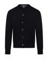 Comme Des Garçons V-neck Black Wool Cardigan In Black