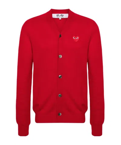 Comme Des Garçons V-neck Cardigan In Red
