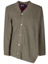Comme Des Garçons V-neck Cardigan With Asymmetrical Button Closure In Multi