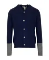 Comme Des Garçons Forever V Neck Cardigan In Blue