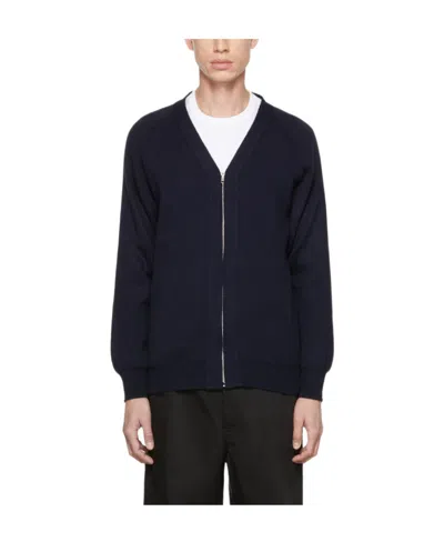 Comme Des Garçons V-neck Knitted Cardigan In Black