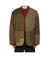 Comme Des Garçons V-neck Long-sleeved Casual Jacket In Green