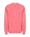 Comme Des Garçons Relaxed-fit V-neck Wool Jersey Sweater In Pink