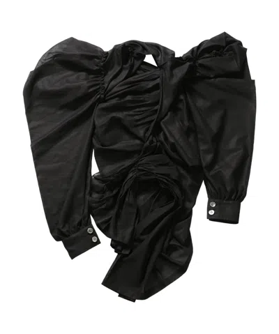 Comme Des Garçons V-neck Shirt In Black