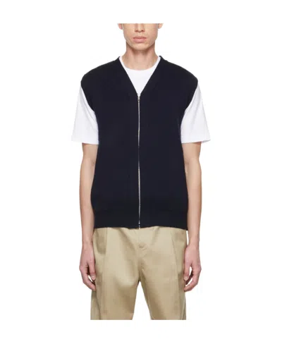 Comme Des Garçons V-neck Sleeveless Sweater In Black