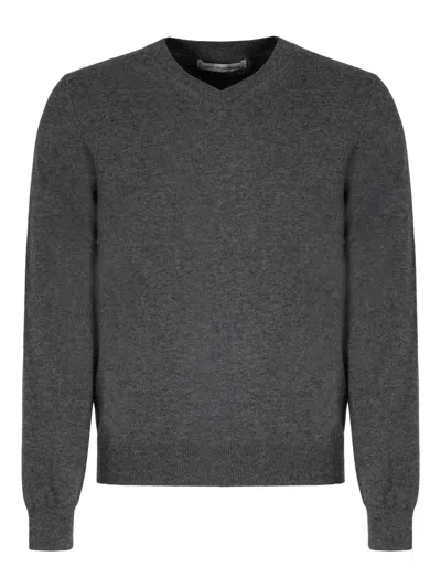 Comme Des Garçons V  Neck Sweater In Gray