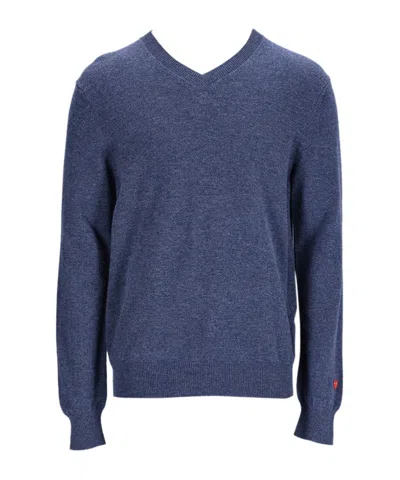 Comme Des Garçons V-neck Sweater In Blue
