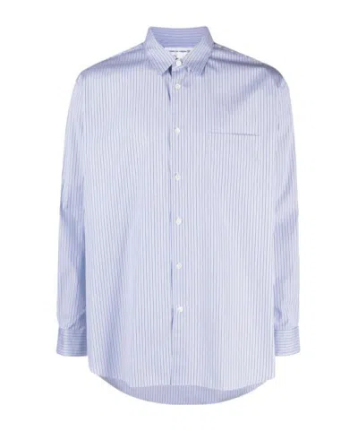 Comme Des Garçons Vertical-stripe Long-sleeve Shirt In White