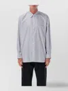 Comme Des Garçons Blue Cotton Striped Shirt In Blue