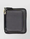 Comme Des Garçons Vertical Zip Around Wallet With External Pocket In Gray