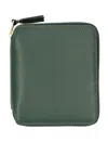 Comme Des Garçons Vertical Zip Around Wallet In Bottle Green