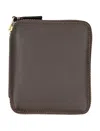 Comme Des Garçons Vertical Zip Around Wallet In Brown