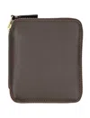 Comme Des Garçons Vertical Zip Around Wallet In Brown