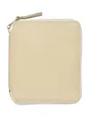 Comme Des Garçons Vertical Zip Around Wallet In Ecru