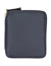 Comme Des Garçons Wallet Vertical Zip Around Wallet In Navy