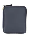 Comme Des Garçons Wallet Vertical Zip Around Wallet In Navy