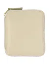 Comme Des Garçons Vertical Zip Around Wallet In Off White