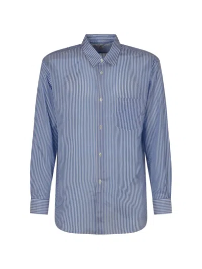 Comme Des Garçons Vertical-stripe Chest-pocket Shirt In Multi