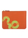Comme Des Garçons Vibrant Orange Rectangular Clutch Bag In Red