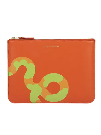 Comme Des Garçons Vibrant Orange Rectangular Clutch Bag In Red