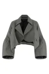 Comme Des Garçons Checkered Cropped Shrug Wide Sleeves In Gray