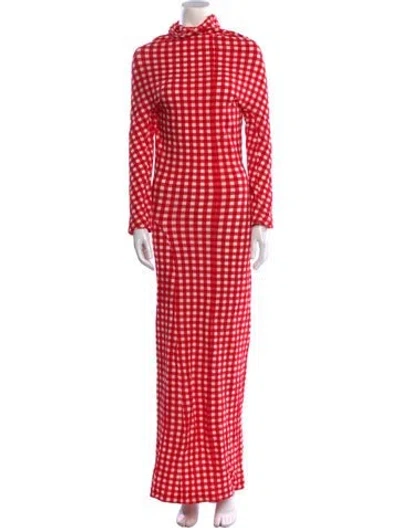 Pre-owned Comme Des Garçons Vintage 1997 'lumps And Bumps' Gingham Long Dress In Multi
