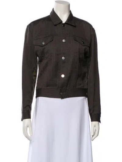 Pre-owned Comme Des Garçons Vintage 2001 Denim Jacket In Brown