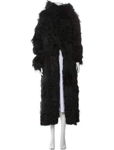 Pre-owned Comme Des Garçons Vintage 2002 Faux Fur Coat In Black