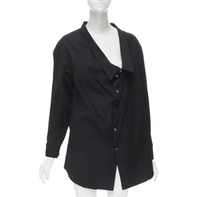 Comme Des Garçons Vintage Comme Des Garcons 1992 Asymmetric Scoop Collar Oversized Shirt In Black