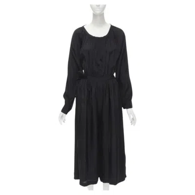 Pre-owned Comme Des Garçons Vintage Comme Des Garcons Tricot 1989 Black Rayon Open Back Wide Leg Jumpsuit M