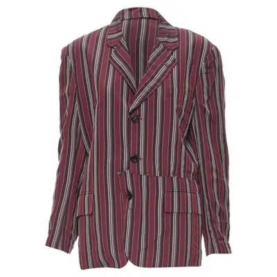 Comme Des Garçons Vintage Comme Ds Garcons 1991 Green Stripe Deconstructed Blazer Jacket M In Pink
