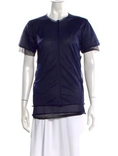 Pre-owned Comme Des Garçons Vintage Crew Neck Top In Blue