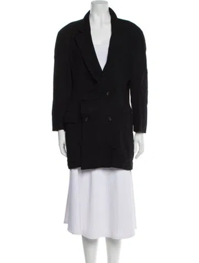 Pre-owned Comme Des Garçons Vintage Late 1980's - Early 1990's Peacoat In Black