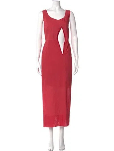 Pre-owned Comme Des Garçons Vintage Long Dress In Red