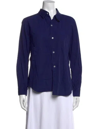 Pre-owned Comme Des Garçons Vintage Long Sleeve Button-up Top In Blue