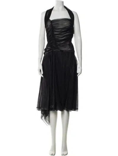 Pre-owned Comme Des Garçons Vintage Midi Length Dress In Black