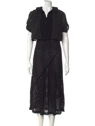 Pre-owned Comme Des Garçons Vintage Midi Length Dress In Black