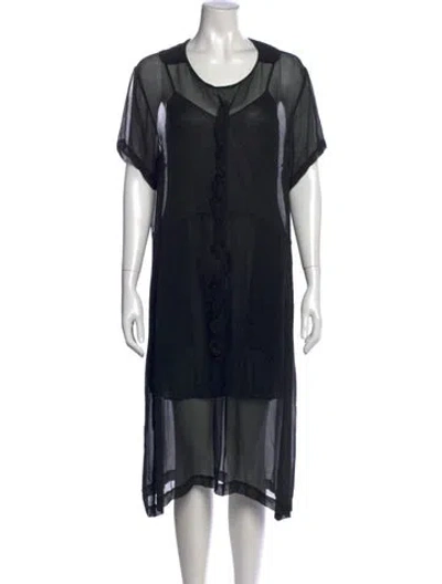 Pre-owned Comme Des Garçons Vintage Midi Length Dress In Black