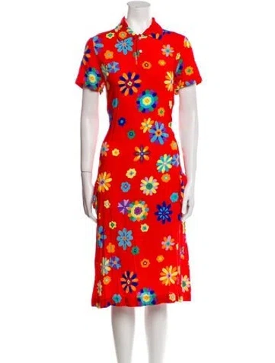 Pre-owned Comme Des Garçons Vintage Midi Length Dress In Red