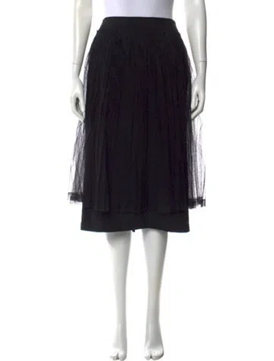 Pre-owned Comme Des Garçons Vintage Midi Length Skirt In Black