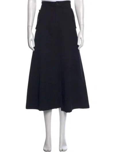 Pre-owned Comme Des Garçons Vintage Midi Length Skirt In Black