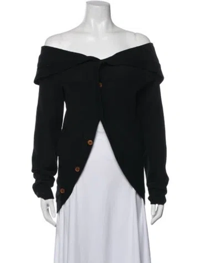 Pre-owned Comme Des Garçons Vintage Off-the-shoulder Sweater In Black
