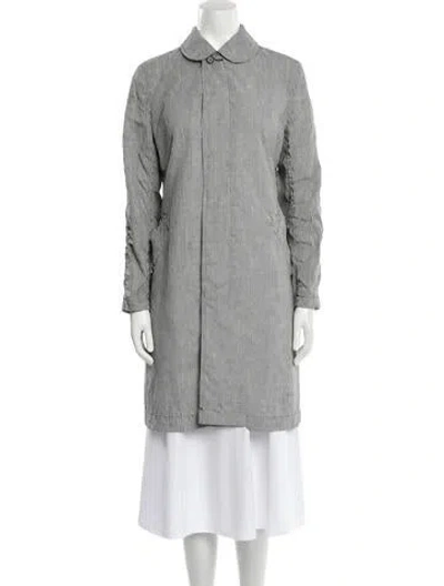 Pre-owned Comme Des Garçons Vintage Plaid Print Coat In White