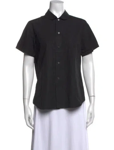 Pre-owned Comme Des Garçons Vintage Short Sleeve Button-up Top In Blue