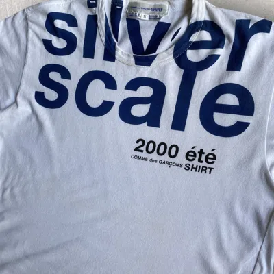 Pre-owned Comme Des Garçons Vintage Ss00 Silver Scale Tee In White