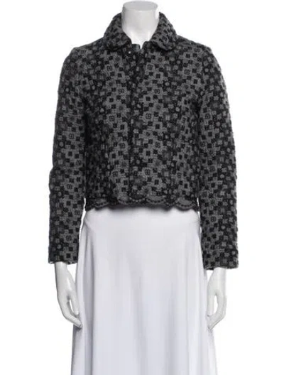 Pre-owned Comme Des Garçons Vintage Tweed Pattern Blazer In Black